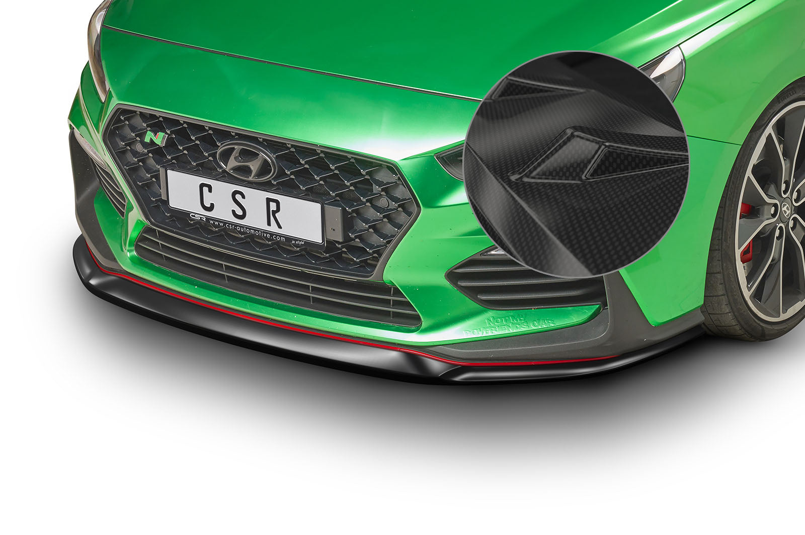 CSR Frontspoiler | Cup-Spoilerlippe mit ABE für Hyundai I30 (PD) N/N-Line CSL331-C Carbon Look Hochglanz (keine Lackierung erforderlich)