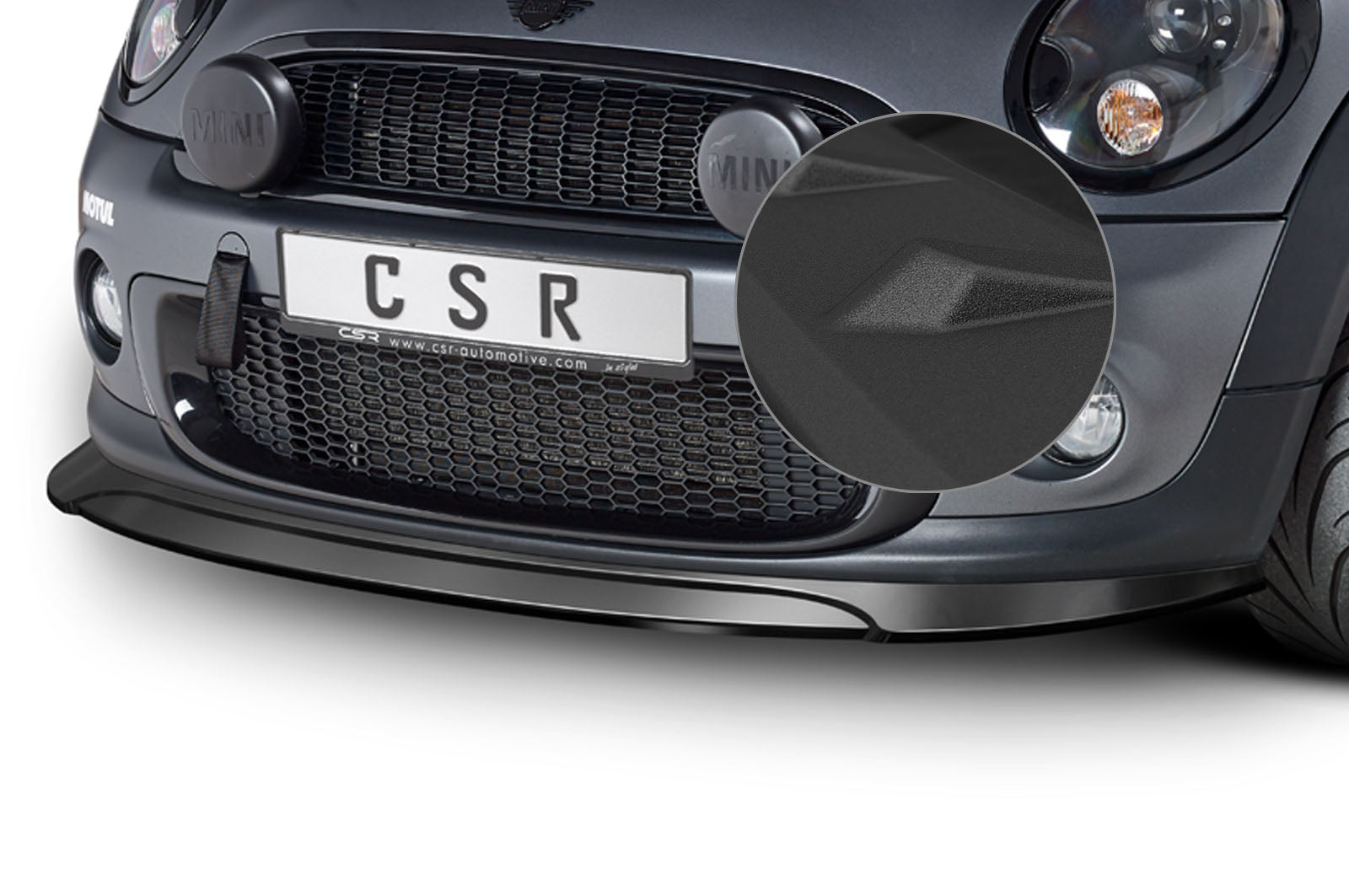 CSR Frontspoiler | Cup-Spoilerlippe mit ABE für Mini Rxx CSL334-S Strukturiert schwarz matt (keine Lackierung erforderlich)