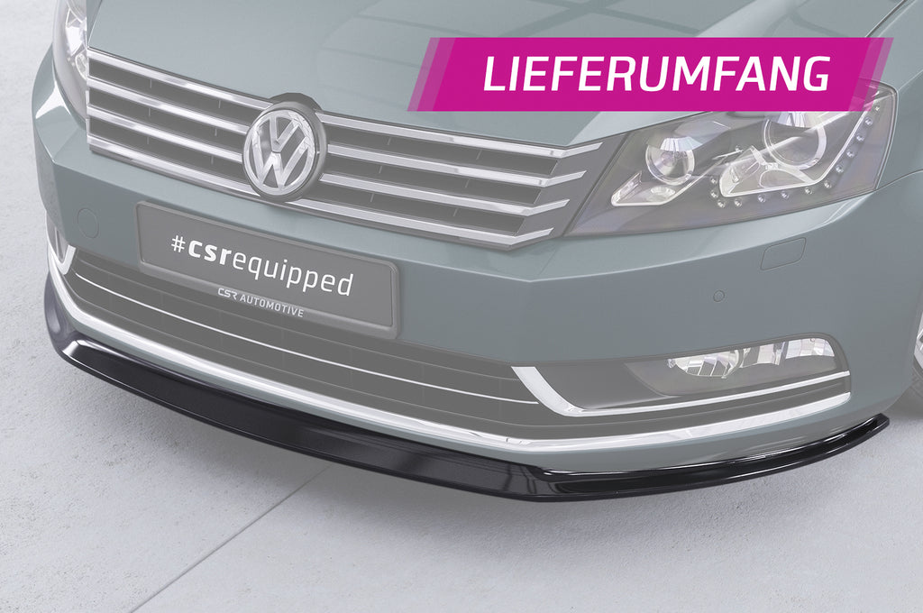 CSR Frontspoiler | Cup-Spoilerlippe mit ABE für VW Passat B7 CSL337-S Strukturiert schwarz matt (keine Lackierung erforderlich)