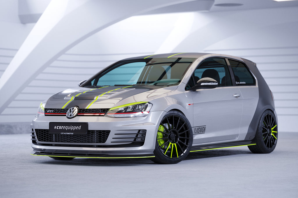 CSR Frontspoiler | Cup-Spoilerlippe mit ABE für VW Golf 7 GTI / GTD CSL338-G Glossy schwarz Hochglanz (keine Lackierung erforderlich)