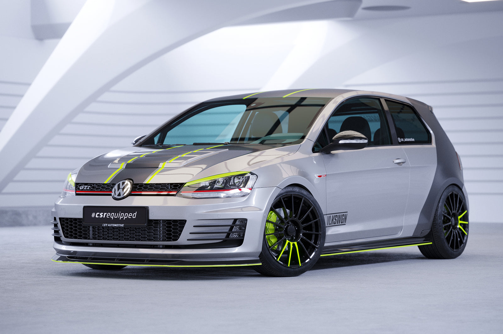CSR Frontspoiler | Cup-Spoilerlippe mit ABE für VW Golf 7 GTI / GTD CSL338-S Strukturiert schwarz matt (keine Lackierung erforderlich)