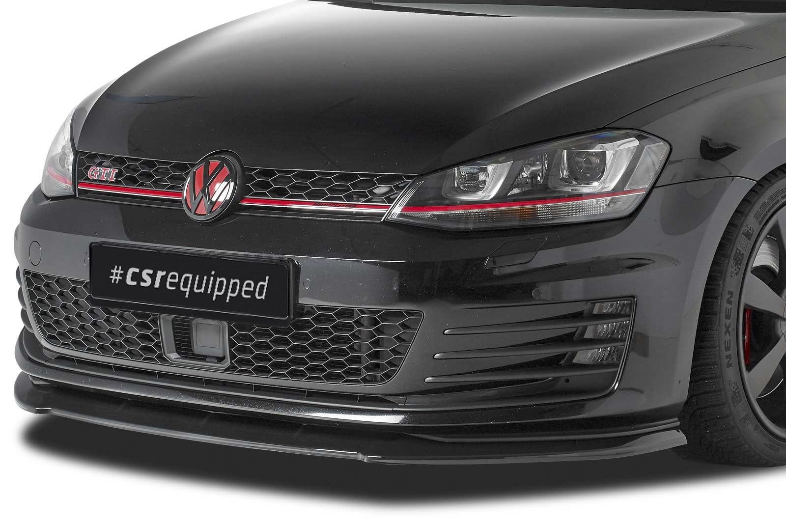 CSR Frontspoiler | Cup-Spoilerlippe mit ABE für VW Golf 7 GTI / GTD CSL338-S Strukturiert schwarz matt (keine Lackierung erforderlich)
