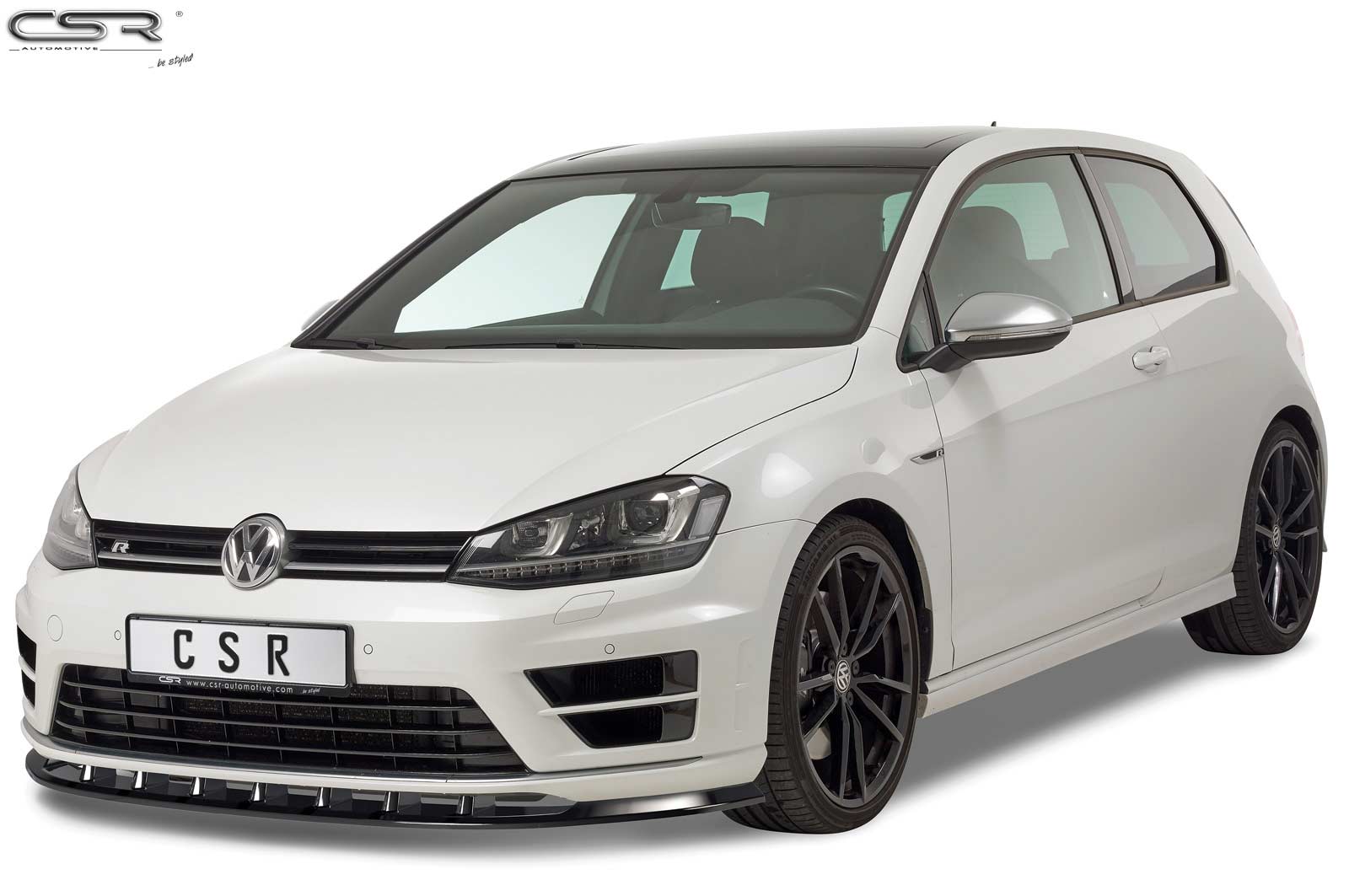 CSR Frontspoiler | Cup-Spoilerlippe mit ABE für VW Golf 7 R CSL340-S Strukturiert schwarz matt (keine Lackierung erforderlich)