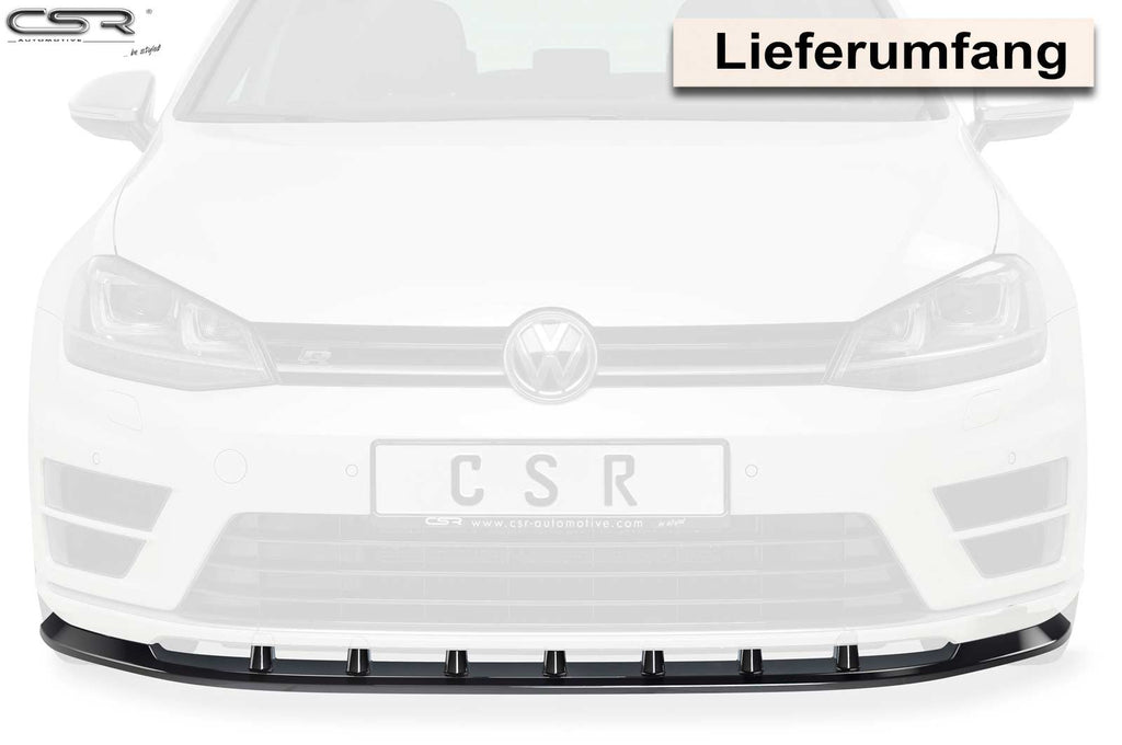 CSR Frontspoiler | Cup-Spoilerlippe mit ABE für VW Golf 7 R CSL340-S Strukturiert schwarz matt (keine Lackierung erforderlich)