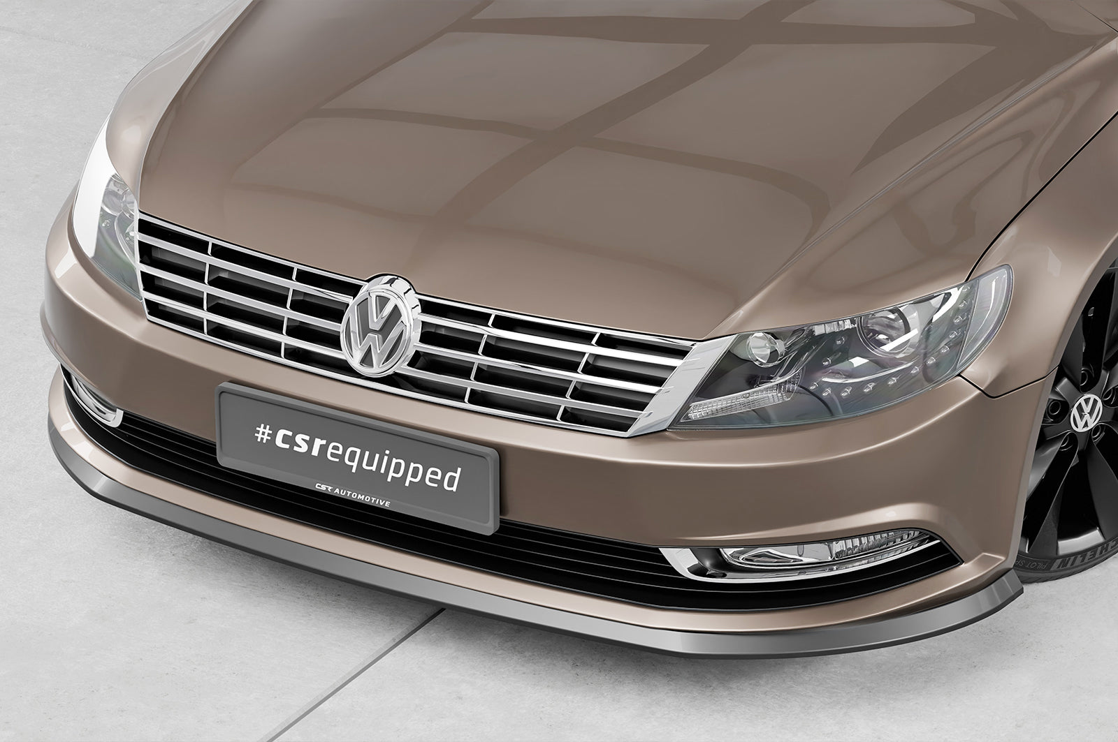 CSR Frontspoiler | Cup-Spoilerlippe mit ABE für VW Passat CC CSL341-C Carbon Look Hochglanz (keine Lackierung erforderlich)