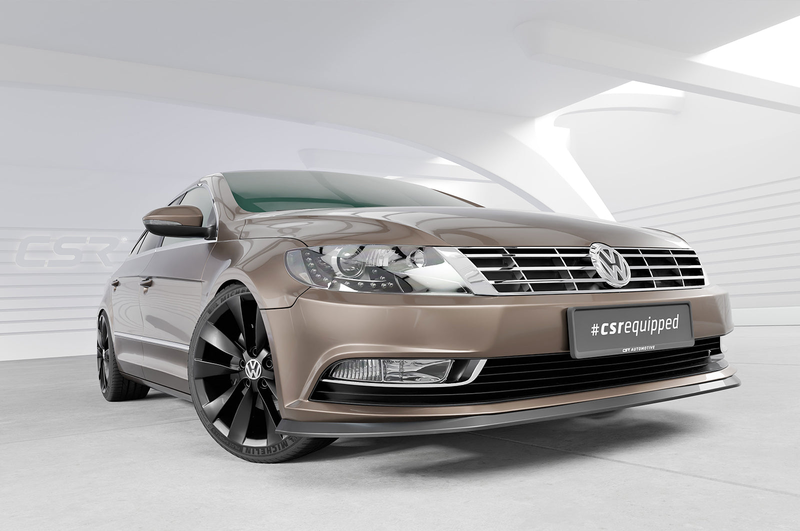 CSR Frontspoiler | Cup-Spoilerlippe mit ABE für VW Passat CC CSL341-G Glossy schwarz Hochglanz (keine Lackierung erforderlich)