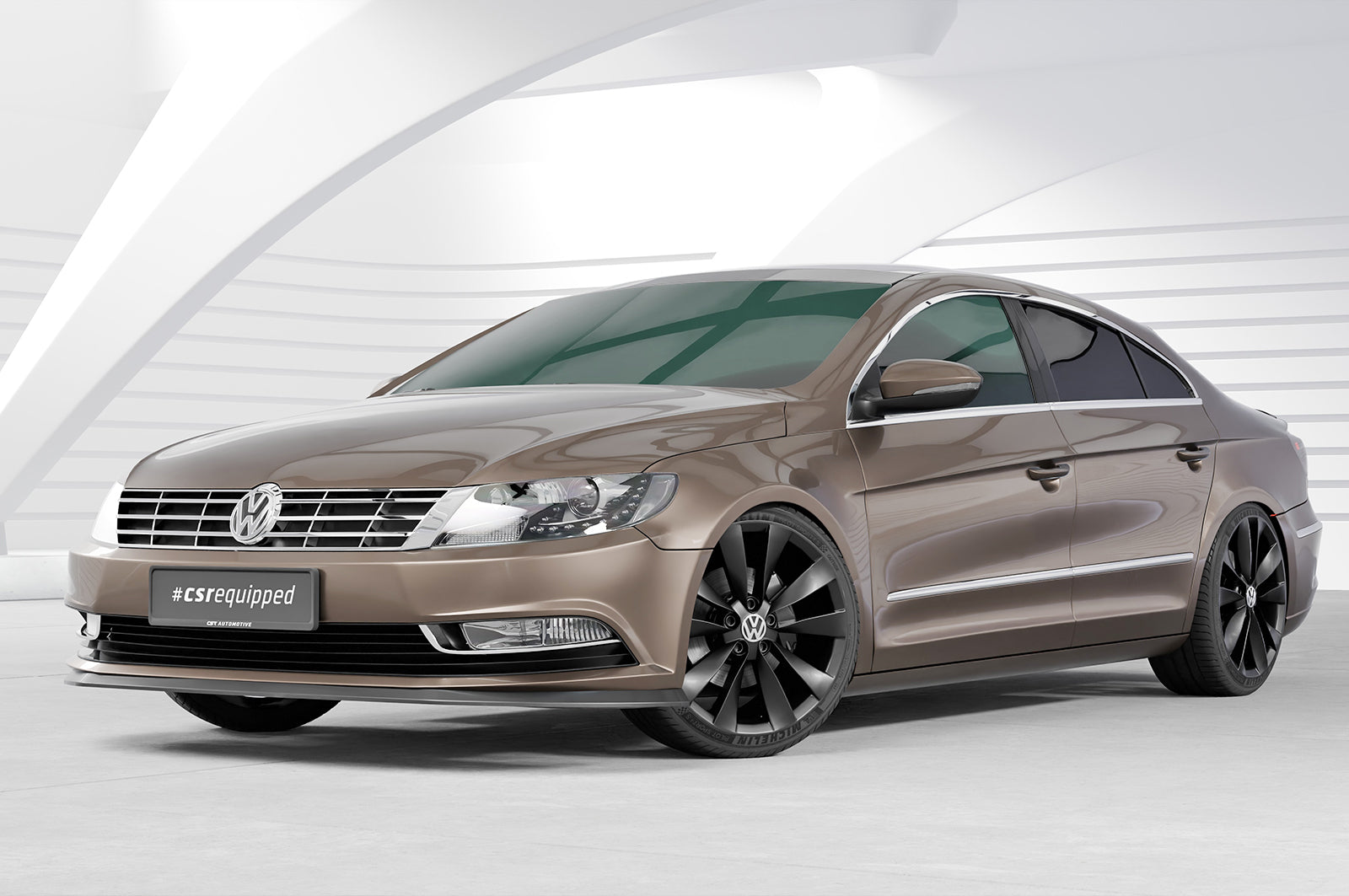 CSR Frontspoiler | Cup-Spoilerlippe mit ABE für VW Passat CC CSL341-G Glossy schwarz Hochglanz (keine Lackierung erforderlich)