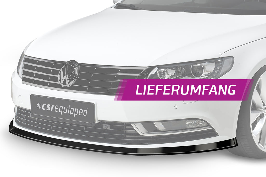 CSR Frontspoiler | Cup-Spoilerlippe mit ABE für VW CC CSL342-G Glossy schwarz Hochglanz (keine Lackierung erforderlich)