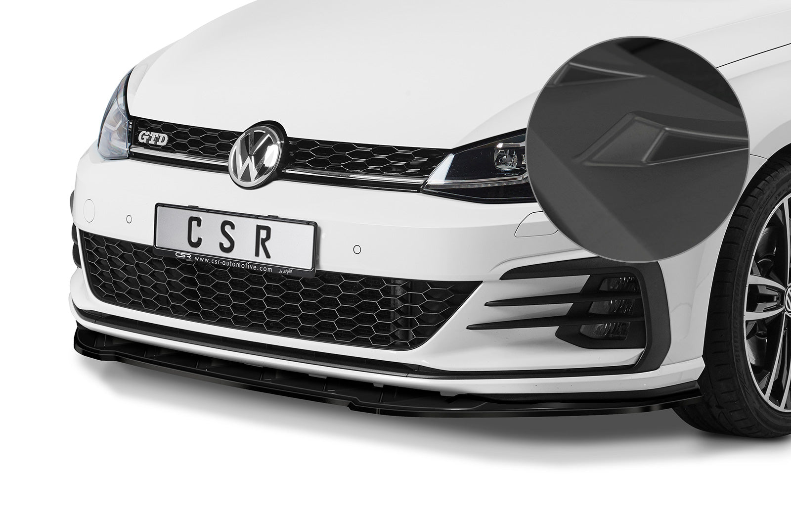 CSR Frontspoiler | Cup-Spoilerlippe mit ABE für VW Golf 7 GTI / GTD CSL345-L Unlackiert roh (Lackierung erforderlich)