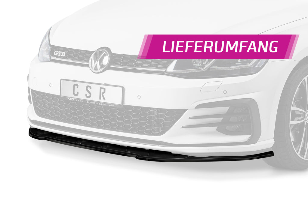 CSR Frontspoiler | Cup-Spoilerlippe mit ABE für VW Golf 7 GTI / GTD CSL345-L Unlackiert roh (Lackierung erforderlich)