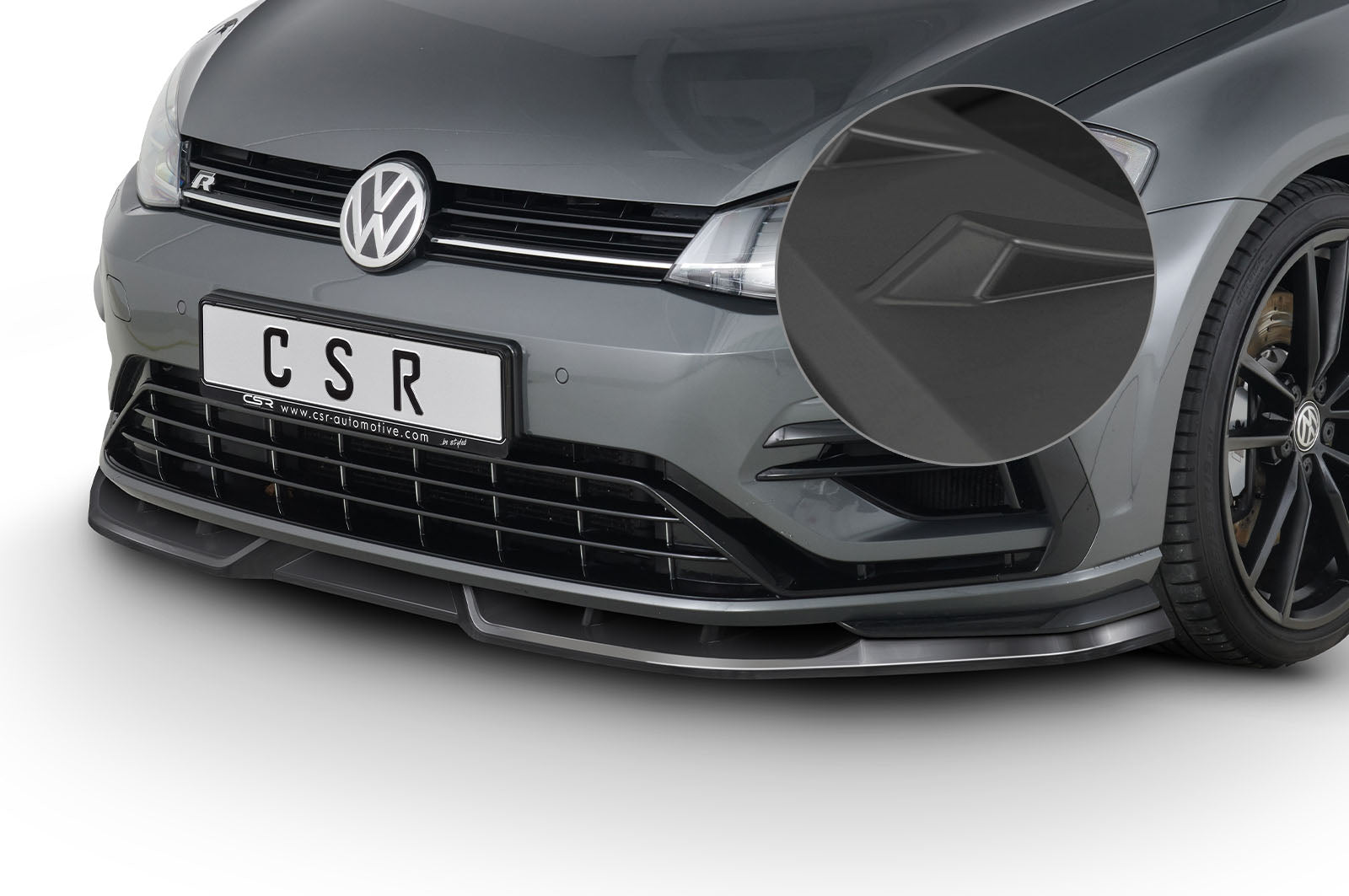 CSR Frontspoiler | Cup-Spoilerlippe mit ABE für VW Golf 7 R CSL346-L Unlackiert roh (Lackierung erforderlich)