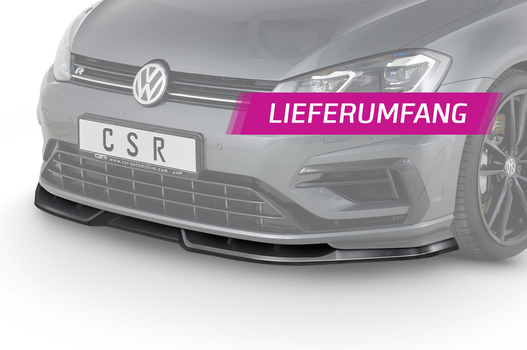 CSR Frontspoiler | Cup-Spoilerlippe mit ABE für VW Golf 7 R CSL346-L Unlackiert roh (Lackierung erforderlich)