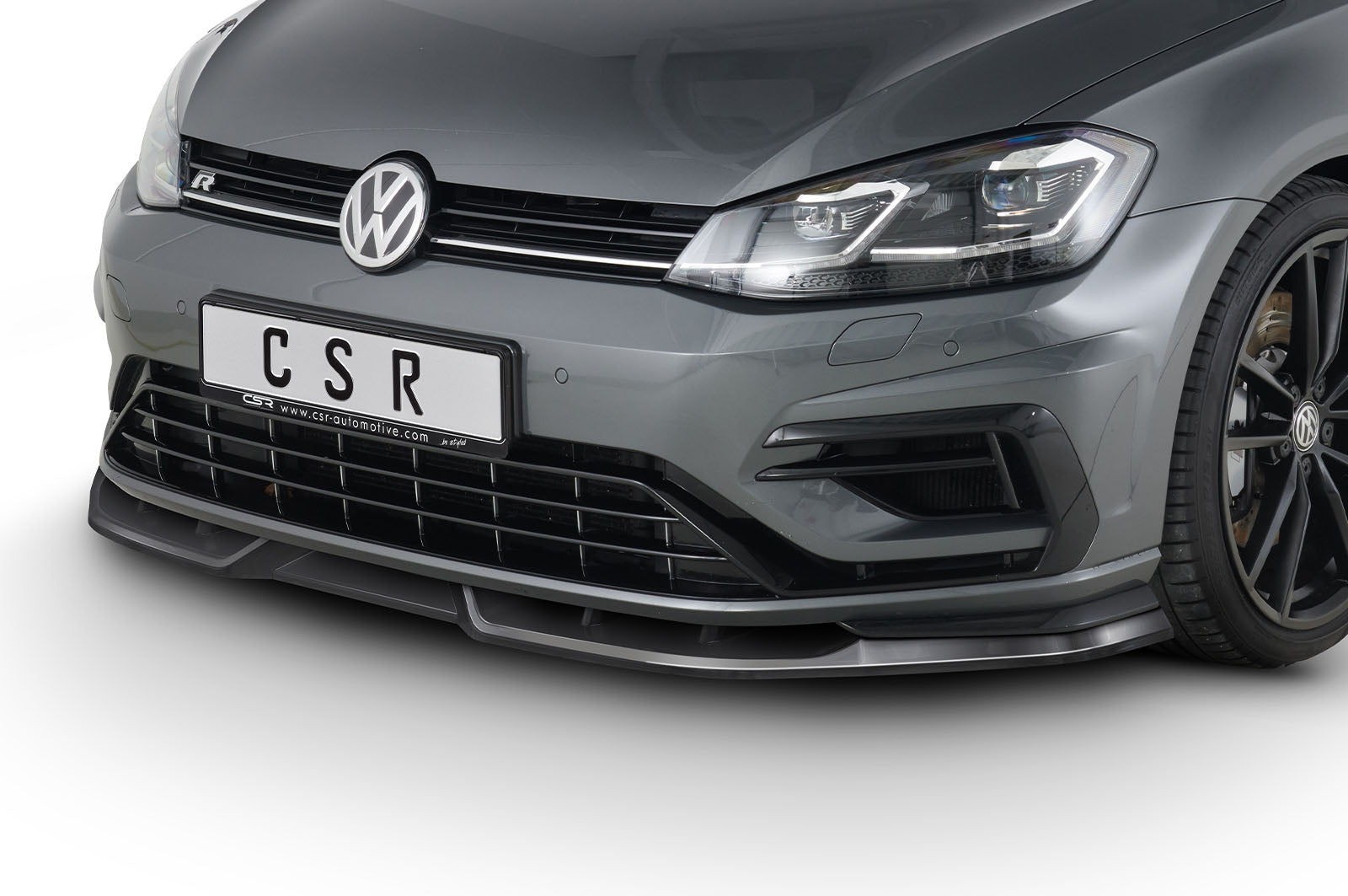 CSR Frontspoiler | Cup-Spoilerlippe mit ABE für VW Golf 7 R CSL346-G Glossy schwarz Hochglanz (keine Lackierung erforderlich)