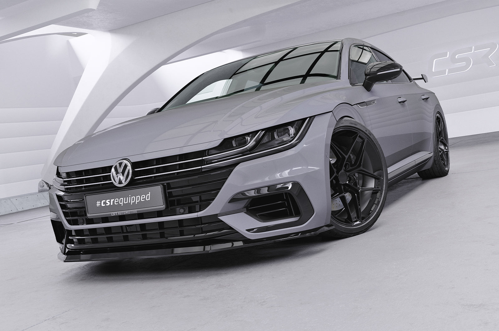 CSR Frontspoiler | Cup-Spoilerlippe mit ABE für VW Arteon R-Line CSL348-L Unlackiert roh (Lackierung erforderlich)