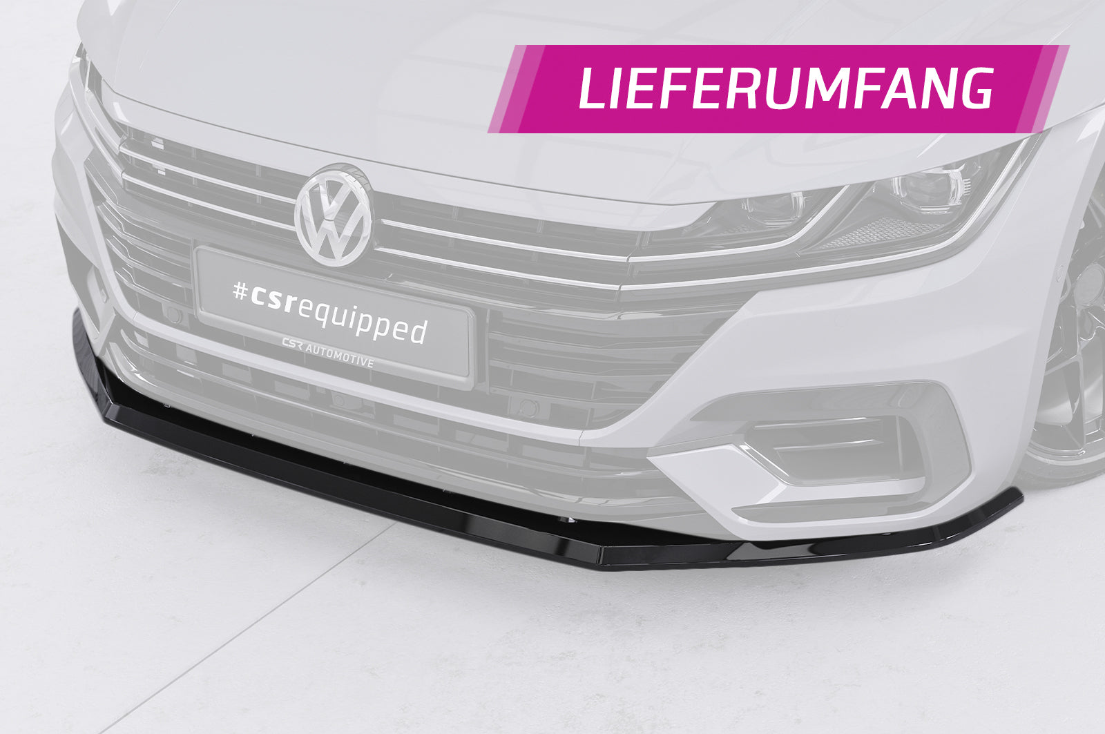 CSR Frontspoiler | Cup-Spoilerlippe mit ABE für VW Arteon R-Line CSL348-L Unlackiert roh (Lackierung erforderlich)