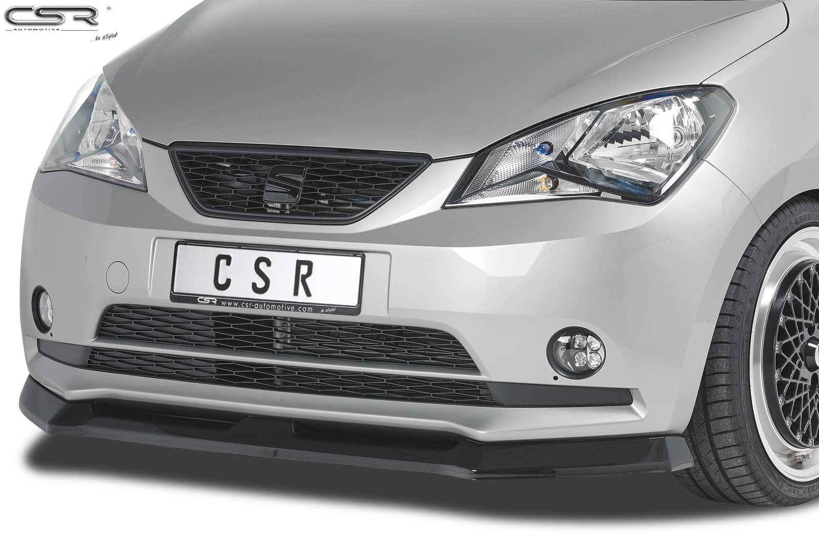 CSR Frontspoiler | Cup-Spoilerlippe mit ABE für Seat Mii CSL349-C Carbon Look Hochglanz (keine Lackierung erforderlich)