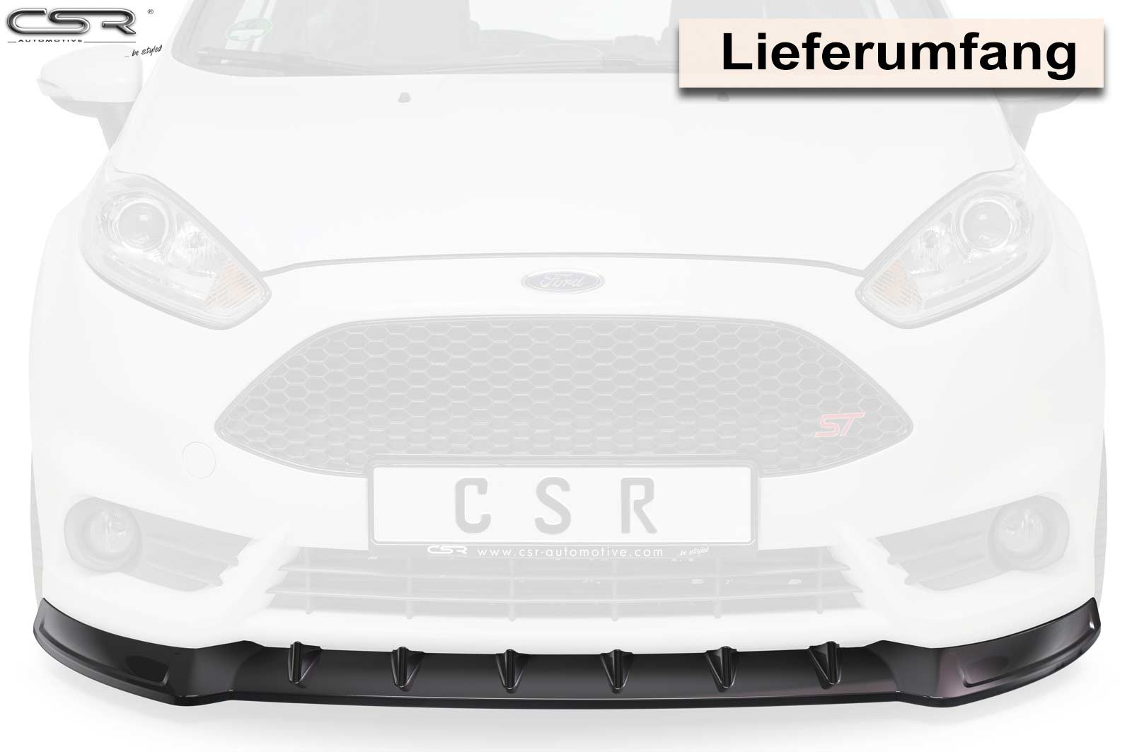 CSR Frontspoiler | Cup-Spoilerlippe mit ABE für Ford Fiesta MK7 ST CSL351-L Unlackiert roh (Lackierung erforderlich)