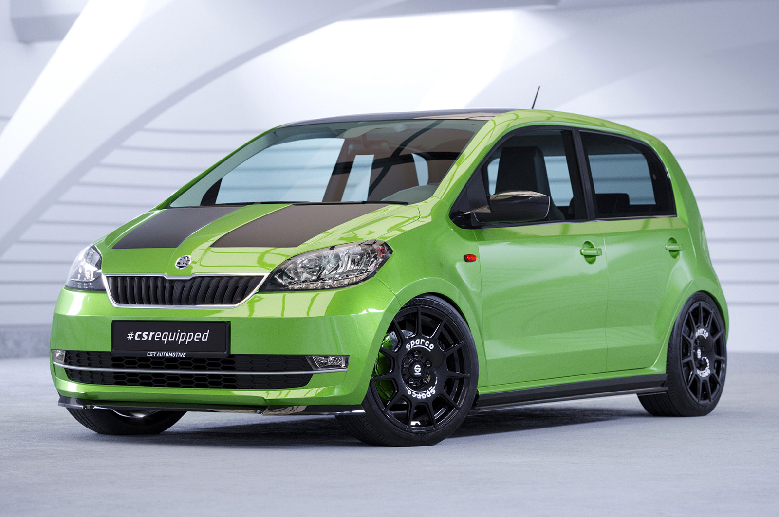 CSR Frontspoiler | Cup-Spoilerlippe mit ABE für Skoda Citigo CSL352-L Unlackiert roh (Lackierung erforderlich)