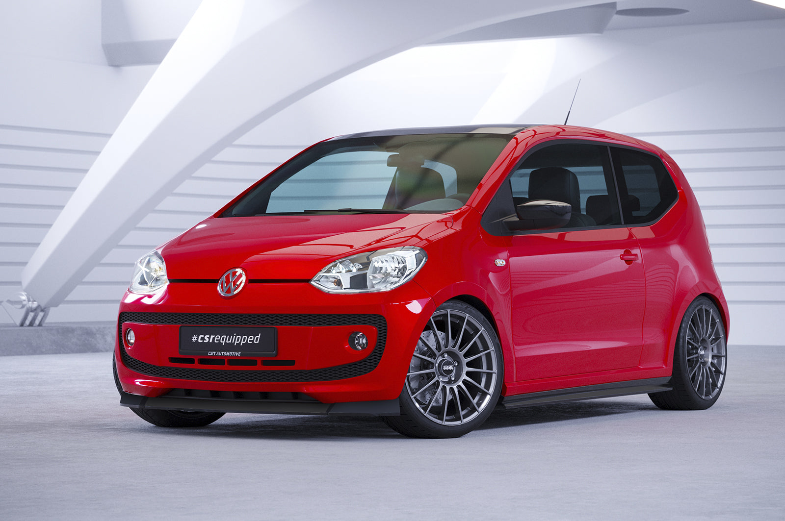CSR Frontspoiler | Cup-Spoilerlippe mit ABE für VW up! CSL354-C Carbon Look Hochglanz (keine Lackierung erforderlich)