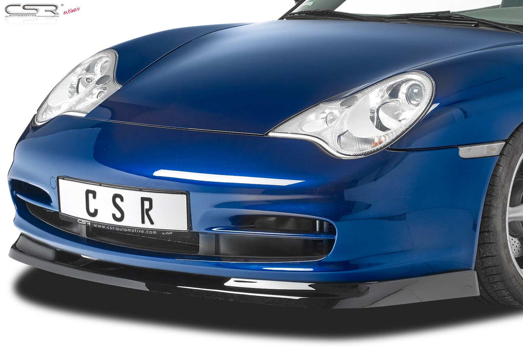 CSR Frontspoiler | Cup-Spoilerlippe mit ABE für Porsche 911/996 CSL355-G Glossy schwarz Hochglanz (keine Lackierung erforderlich)