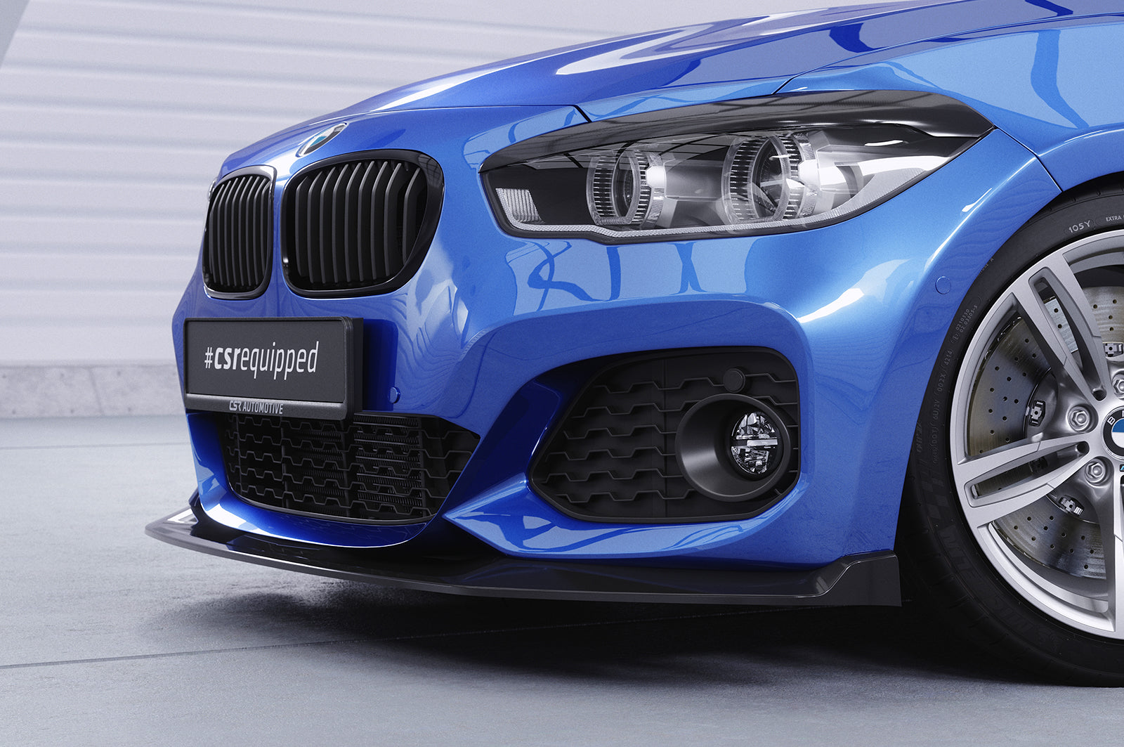 CSR Frontspoiler | Cup-Spoilerlippe mit ABE für BMW 1er F20/F21 M-Paket CSL356-C Carbon Look Hochglanz (keine Lackierung erforderlich)
