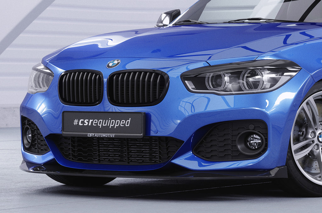 CSR Frontspoiler | Cup-Spoilerlippe mit ABE für BMW 1er F20/F21 M-Paket CSL356-C Carbon Look Hochglanz (keine Lackierung erforderlich)