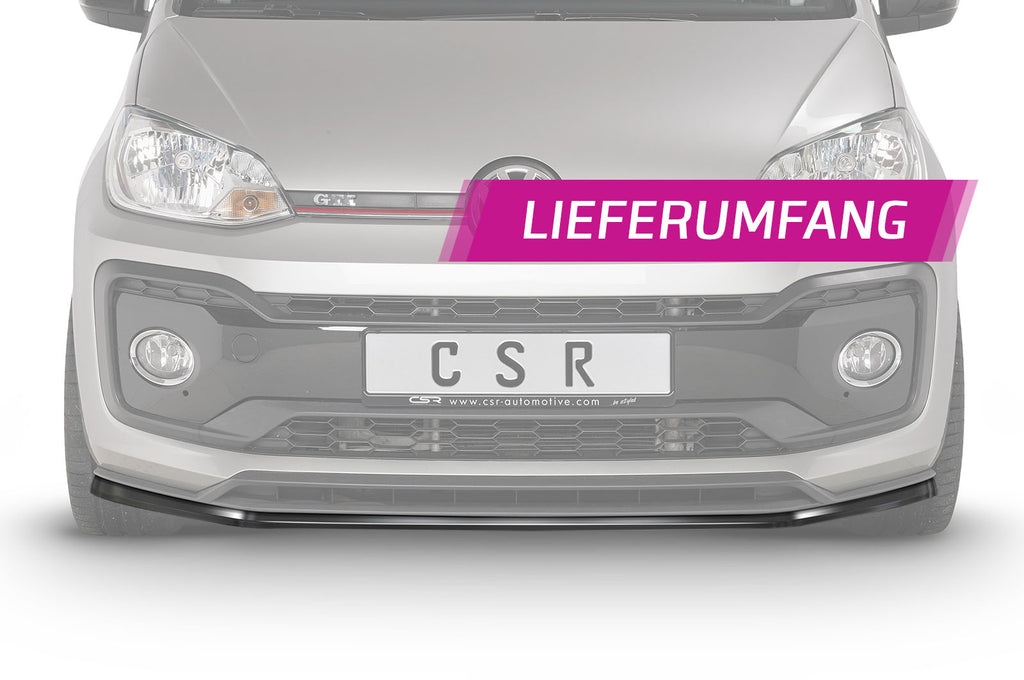 CSR Frontspoiler | Cup-Spoilerlippe mit ABE für VW up! GTI CSL357-C Carbon Look Hochglanz (keine Lackierung erforderlich)