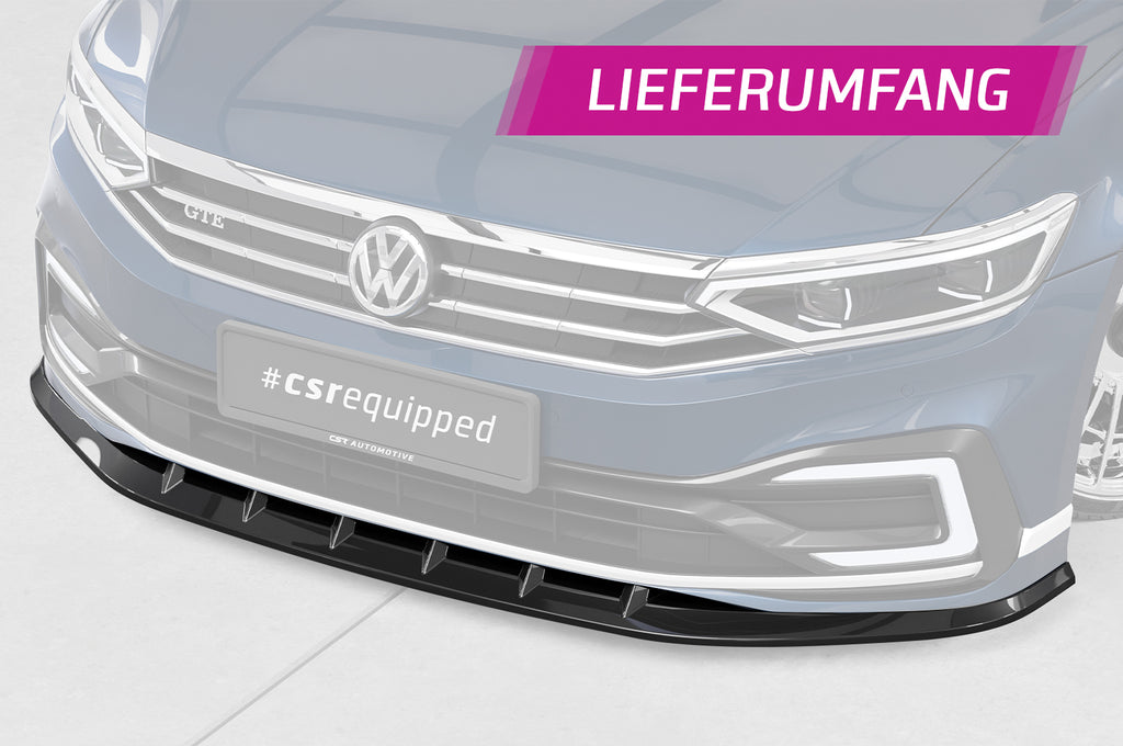 CSR Frontspoiler | Cup-Spoilerlippe mit ABE für VW Passat B8 Typ 3G CSL358-L Unlackiert roh (Lackierung erforderlich)