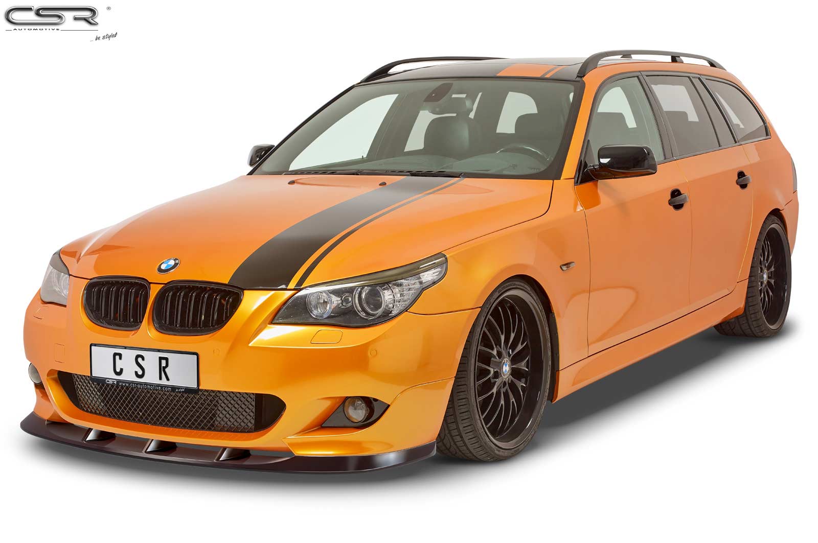 CSR Frontspoiler | Cup-Spoilerlippe mit ABE für BMW 5er E60 / E61 CSL361-C Carbon Look Hochglanz (keine Lackierung erforderlich)