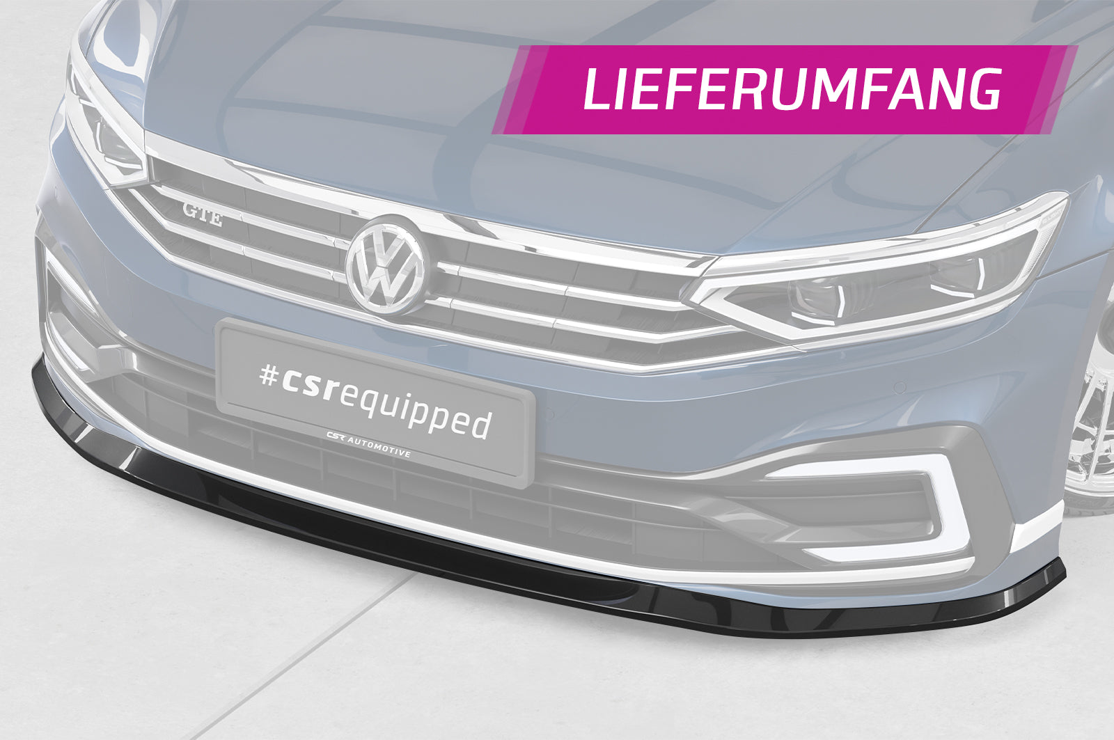 CSR Frontspoiler | Cup-Spoilerlippe mit ABE für VW Passat B8 Typ 3G CSL362-G Glossy schwarz Hochglanz (keine Lackierung erforderlich)