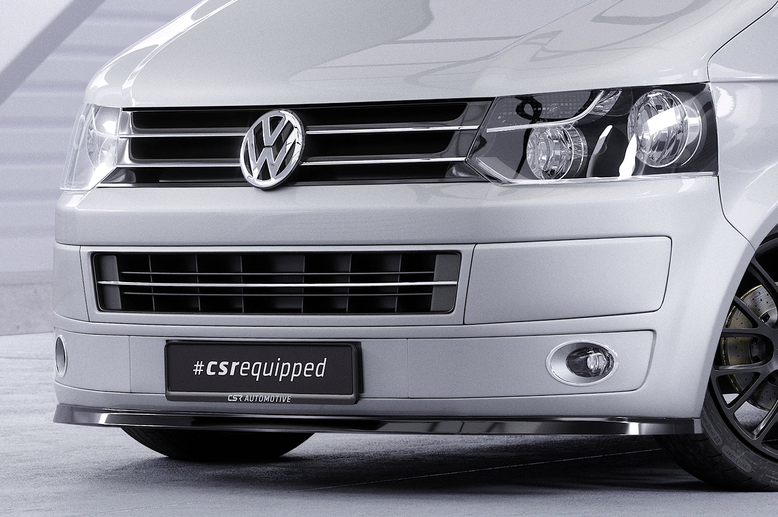 CSR Frontspoiler | Cup-Spoilerlippe mit ABE für VW T5 Bus CSL363-S Strukturiert schwarz matt (keine Lackierung erforderlich)
