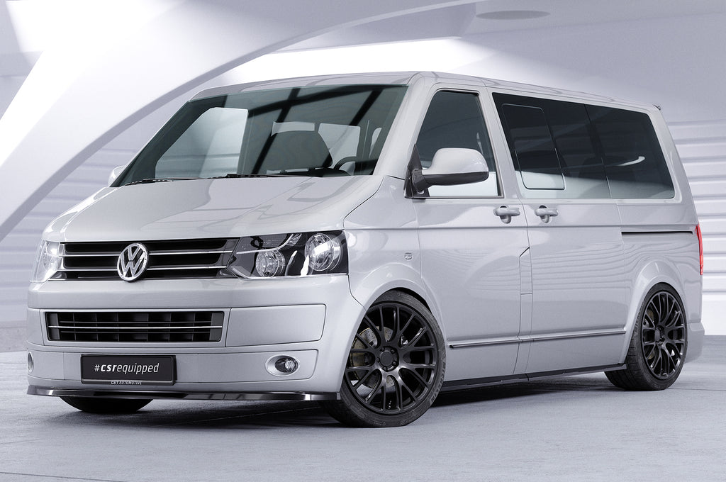 CSR Frontspoiler | Cup-Spoilerlippe mit ABE für VW T5 Bus CSL363-C Carbon Look Hochglanz (keine Lackierung erforderlich)