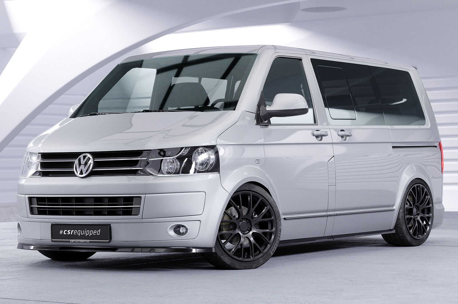 CSR Frontspoiler | Cup-Spoilerlippe mit ABE für VW T5 Bus CSL363-C Carbon Look Hochglanz (keine Lackierung erforderlich)