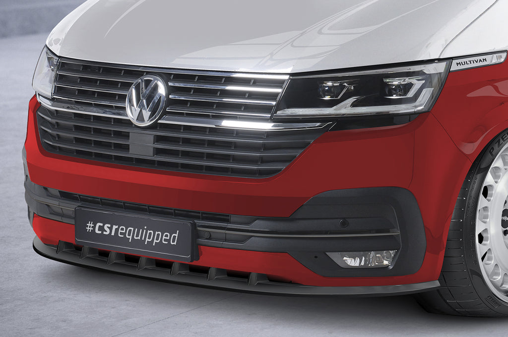 CSR Frontspoiler | Cup-Spoilerlippe mit ABE für VW T6.1 Bus CSL364-C Carbon Look Hochglanz (keine Lackierung erforderlich)
