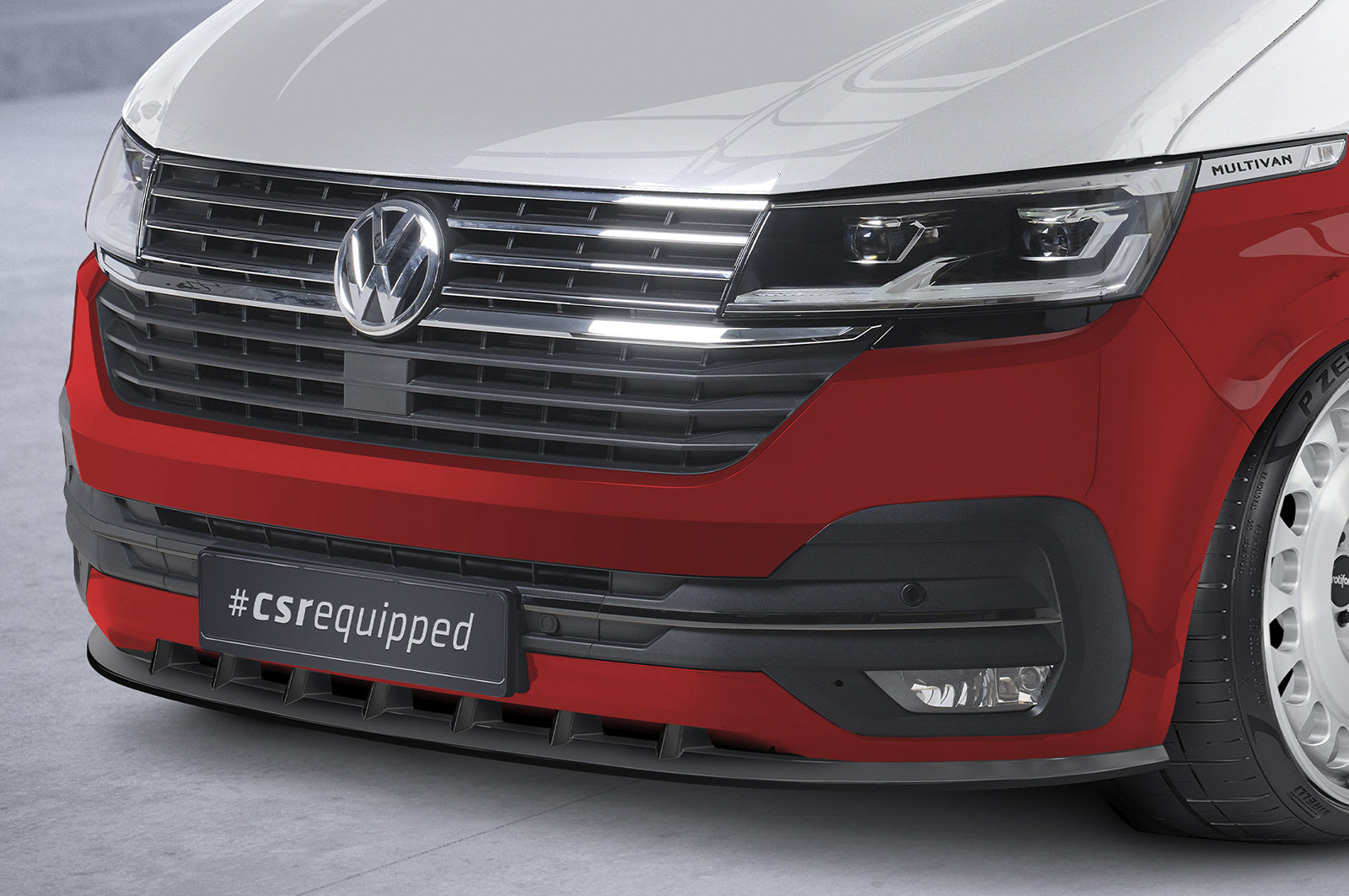 CSR Frontspoiler | Cup-Spoilerlippe mit ABE für VW T6.1 Bus CSL364-C Carbon Look Hochglanz (keine Lackierung erforderlich)