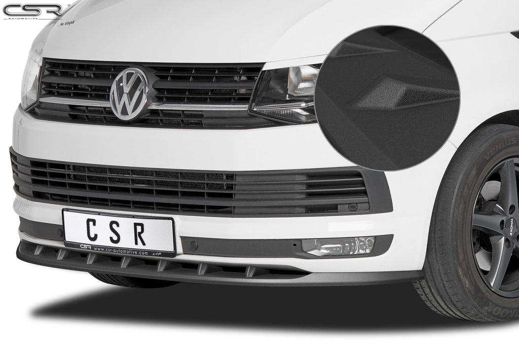 CSR Frontspoiler | Cup-Spoilerlippe mit ABE für VW T6 Bus CSL365-S Strukturiert schwarz matt (keine Lackierung erforderlich)