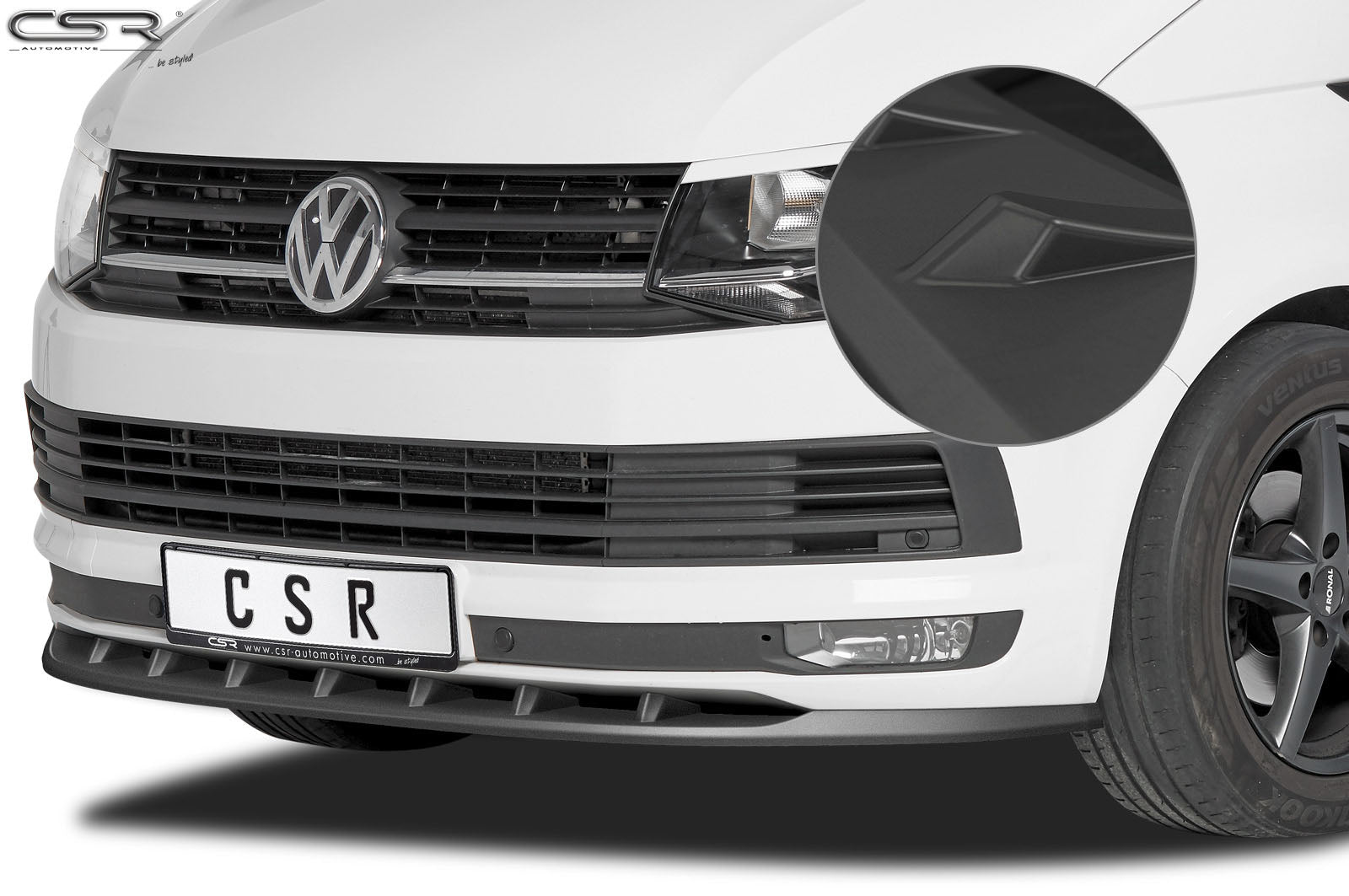 CSR Frontspoiler | Cup-Spoilerlippe mit ABE für VW T6 Bus CSL365-L Unlackiert roh (Lackierung erforderlich)