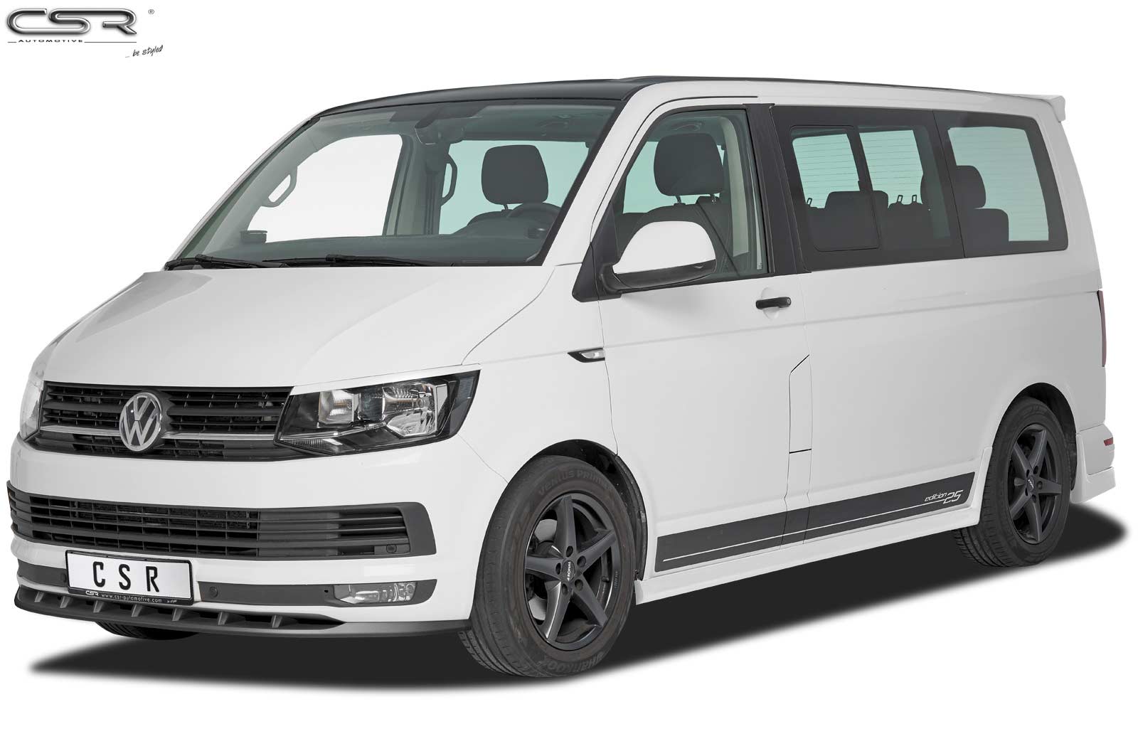 CSR Frontspoiler | Cup-Spoilerlippe mit ABE für VW T6 Bus CSL365-G Glossy schwarz Hochglanz (keine Lackierung erforderlich)