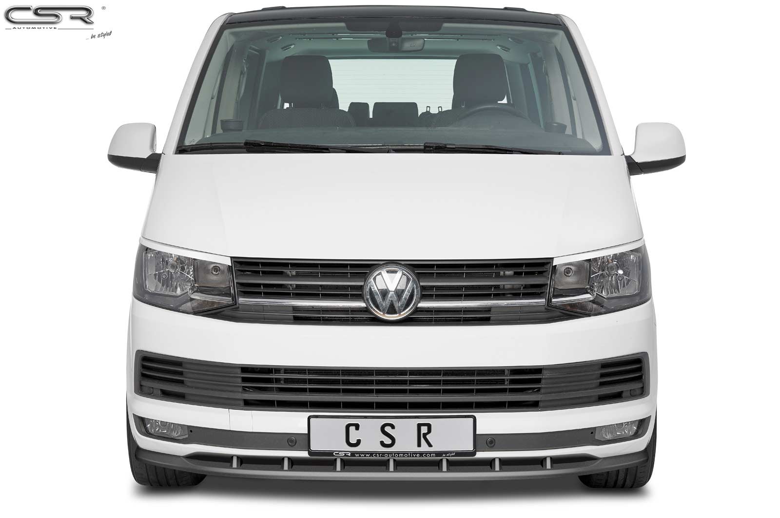 CSR Frontspoiler | Cup-Spoilerlippe mit ABE für VW T6 Bus CSL365-G Glossy schwarz Hochglanz (keine Lackierung erforderlich)