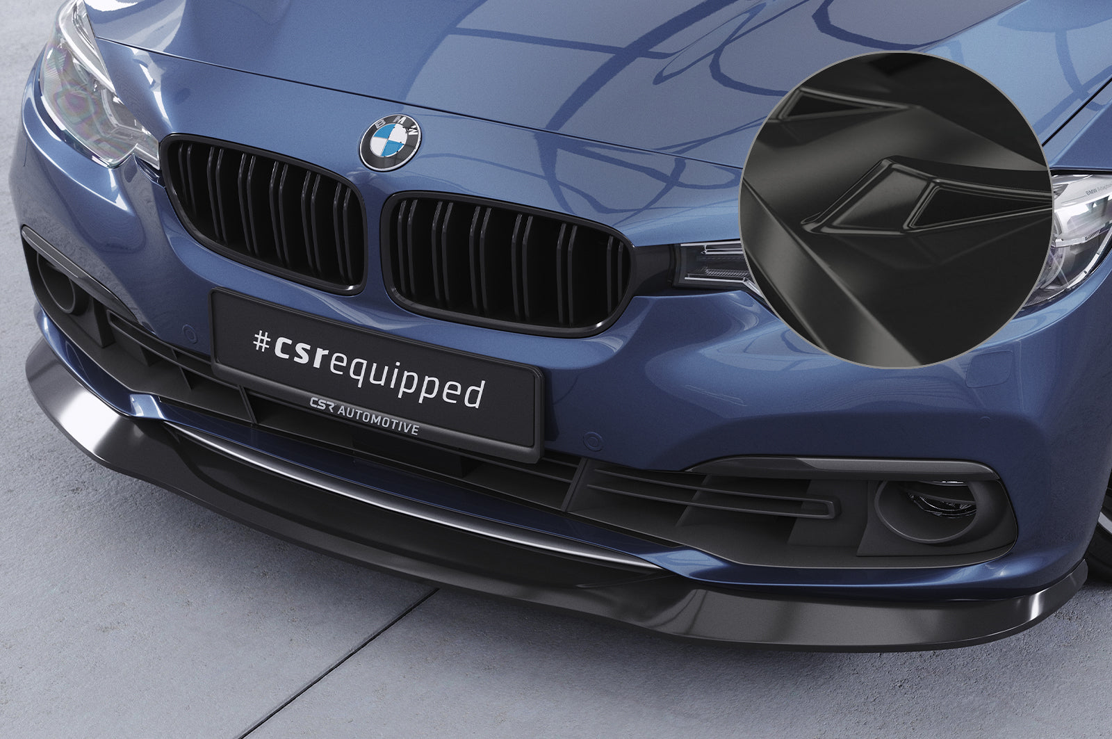 CSR Frontspoiler | Cup-Spoilerlippe mit ABE für BMW 3er F30/F31 CSL366-G Glossy schwarz Hochglanz (keine Lackierung erforderlich)