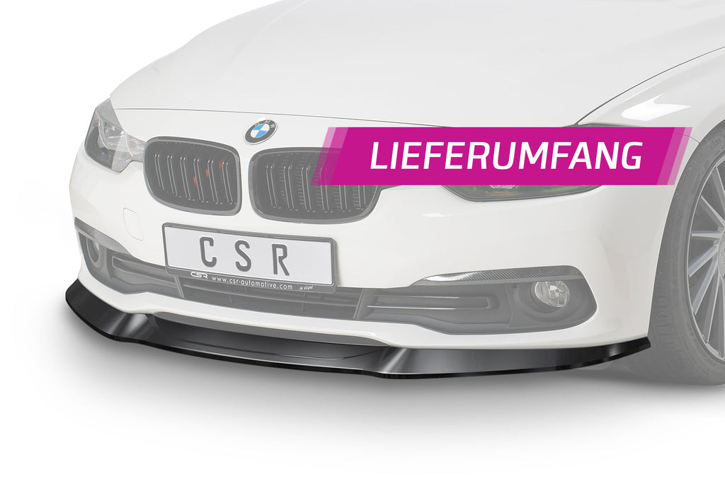 CSR Frontspoiler | Cup-Spoilerlippe mit ABE für BMW 3er F30/F31 CSL366-S Strukturiert schwarz matt (keine Lackierung erforderlich)