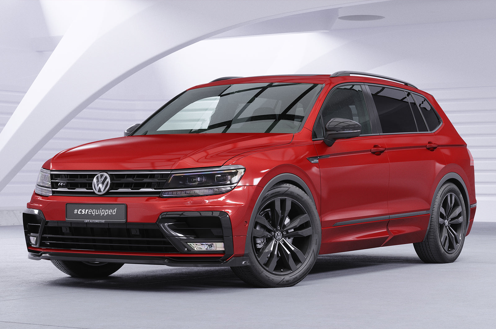 CSR Frontspoiler | Cup-Spoilerlippe mit ABE für VW Tiguan II (Typ AD1) R-Line CSL367-L Unlackiert roh (Lackierung erforderlich)