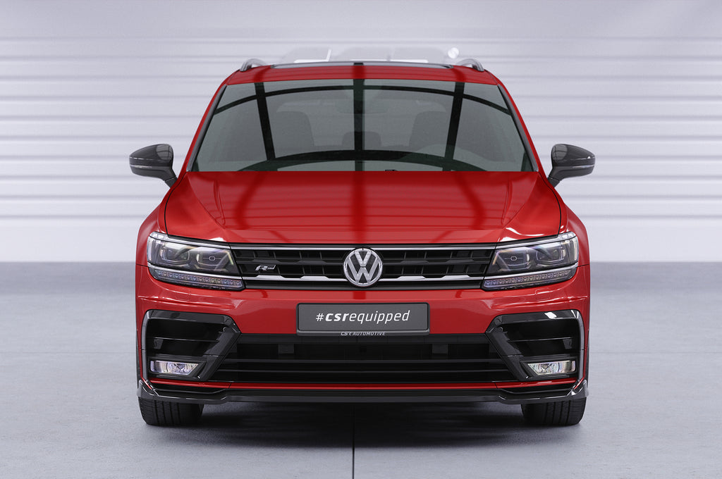 CSR Frontspoiler | Cup-Spoilerlippe mit ABE für VW Tiguan II (Typ AD1) R-Line CSL367-G Glossy schwarz Hochglanz (keine Lackierung erforderlich)