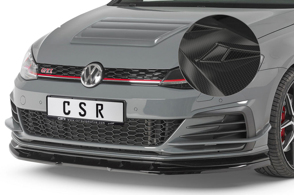 CSR Frontspoiler | Cup-Spoilerlippe mit ABE für VW Golf 7 GTI TCR CSL368-C Carbon Look Hochglanz (keine Lackierung erforderlich)