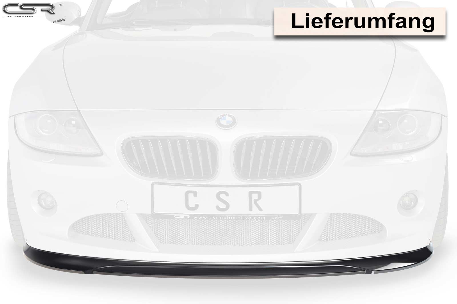 CSR Frontspoiler | Cup-Spoilerlippe mit ABE für BMW Z4 E85 CSL370-C Carbon Look Hochglanz (keine Lackierung erforderlich)
