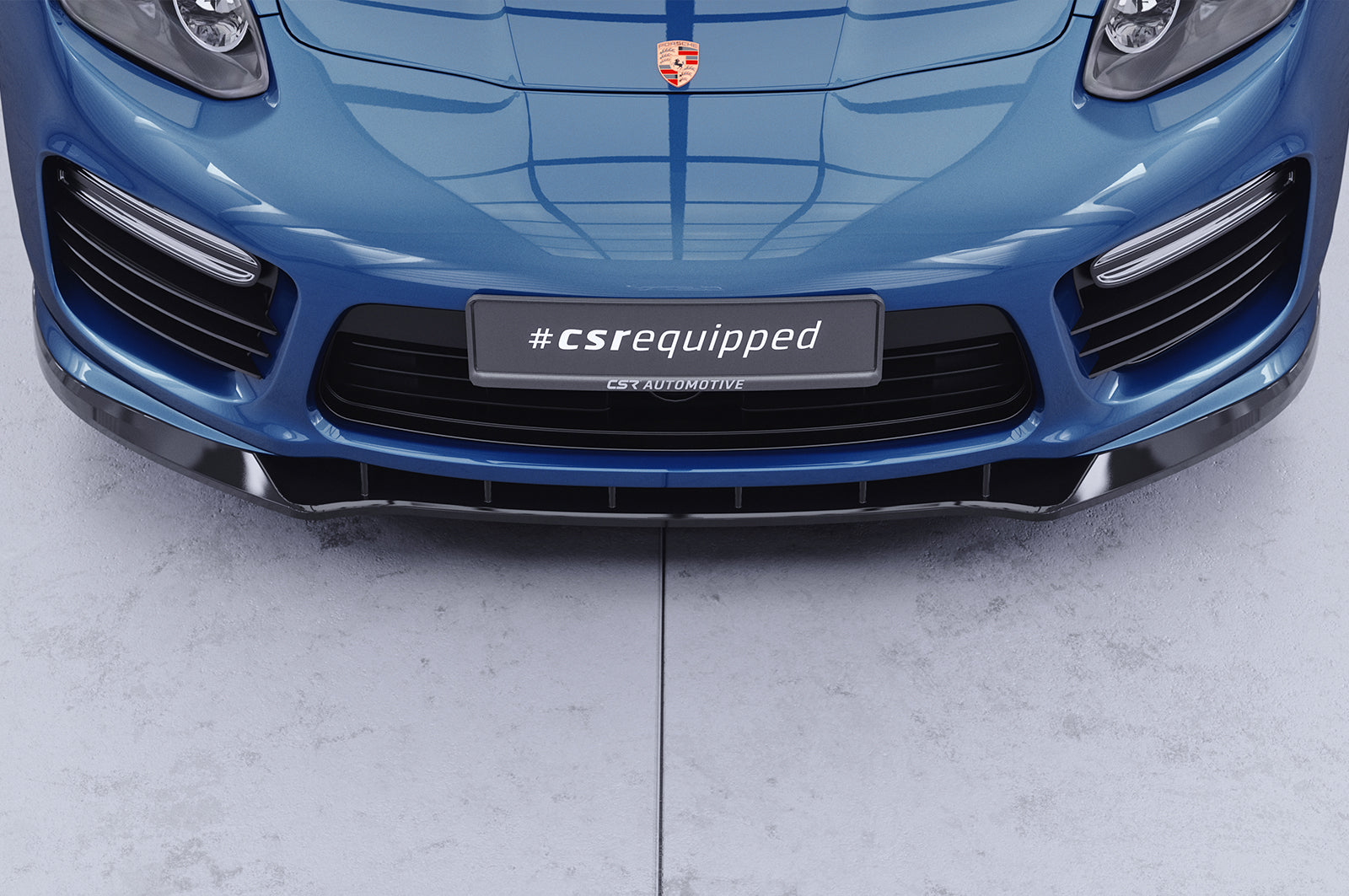 CSR Frontspoiler | Cup-Spoilerlippe mit ABE für Porsche Panamera 1 GTS/Turbo CSL371-S Strukturiert schwarz matt (keine Lackierung erforderlich)