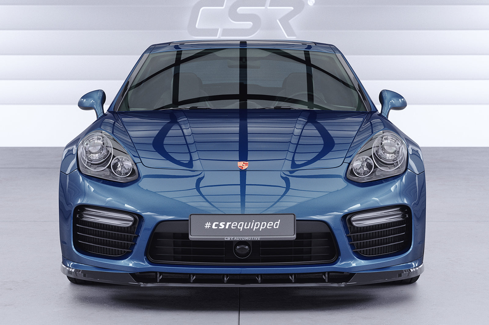 CSR Frontspoiler | Cup-Spoilerlippe mit ABE für Porsche Panamera 1 GTS/Turbo CSL371-S Strukturiert schwarz matt (keine Lackierung erforderlich)