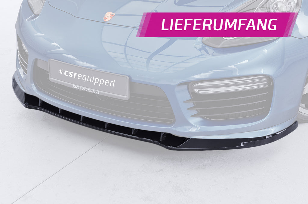 CSR Frontspoiler | Cup-Spoilerlippe mit ABE für Porsche Panamera 1 GTS/Turbo CSL371-S Strukturiert schwarz matt (keine Lackierung erforderlich)
