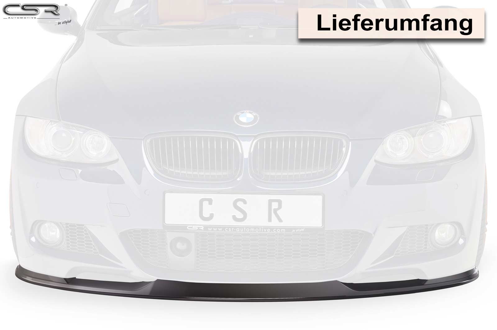 CSR Frontspoiler | Cup-Spoilerlippe mit ABE für BMW 3er E92/E93 M-Paket CSL372-L Unlackiert roh (Lackierung erforderlich)