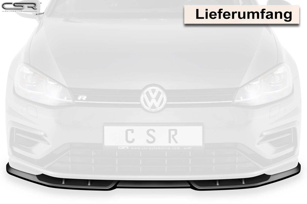 CSR Frontspoiler | Cup-Spoilerlippe mit ABE für VW Golf 7 R CSL373-C Carbon Look Hochglanz (keine Lackierung erforderlich)